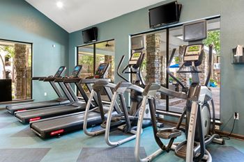Fitness center with spin room and interactive fitness-on-demand
